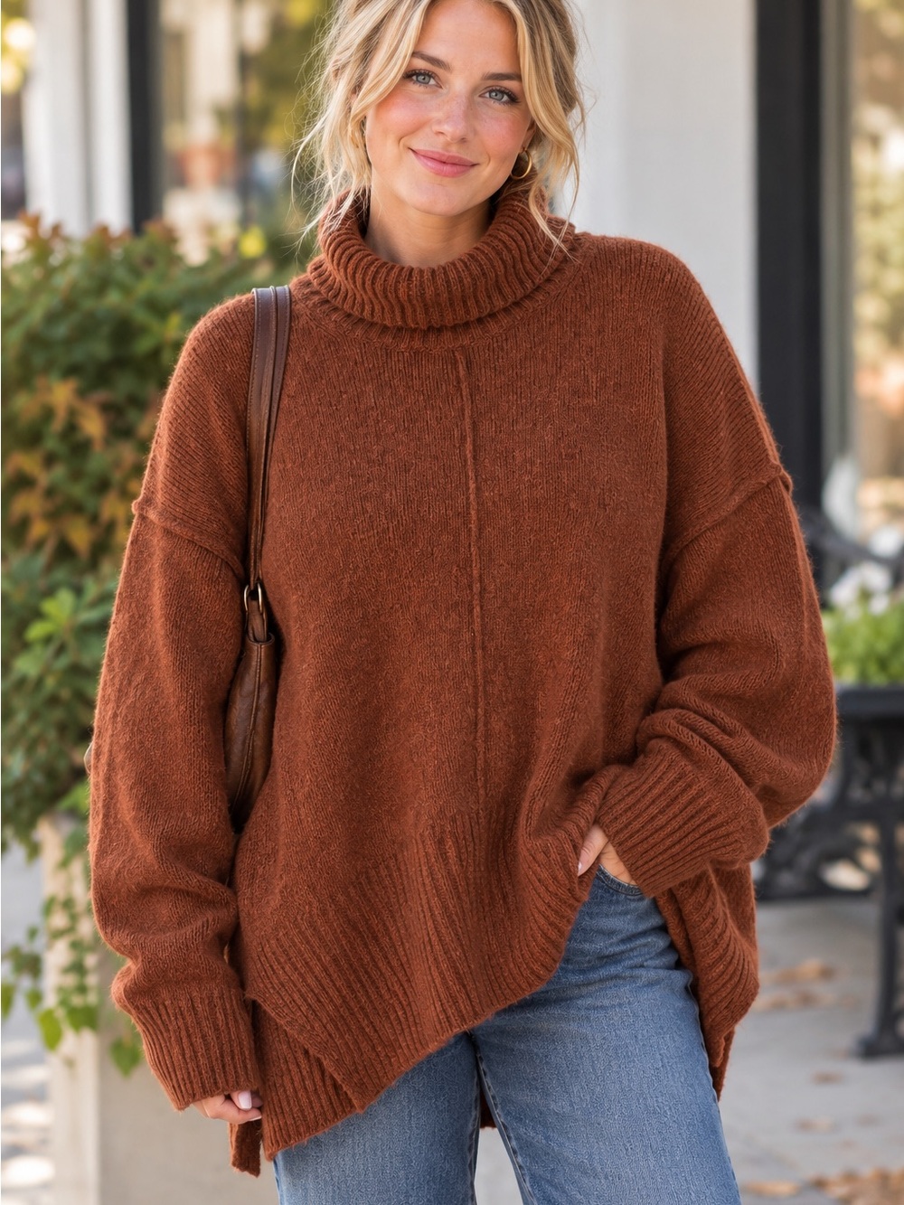 Jarbo Extrafine Merino Wool Oversized Turtleneck Sweater L/XL